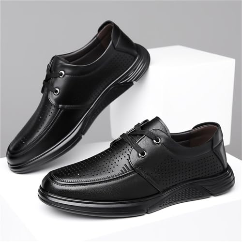 Men's Korean British Style Breathable Hollow-Out Leather Dress Shoes Summer Business Formal Oxfords Fashion Casual Sandals for Youth4