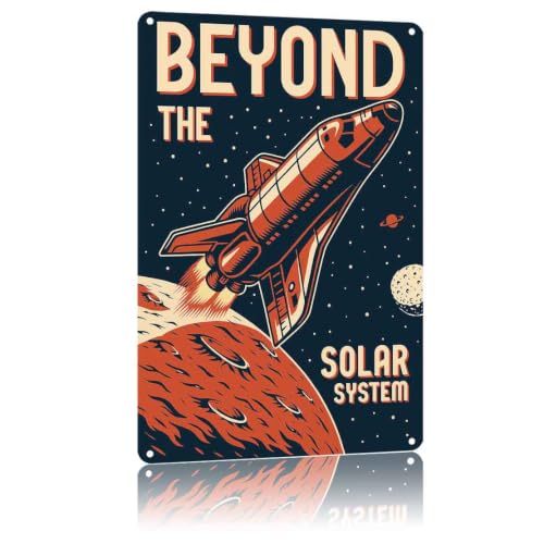 Retro Space Shuttle Aluminum Metal Sign, 8 x 12