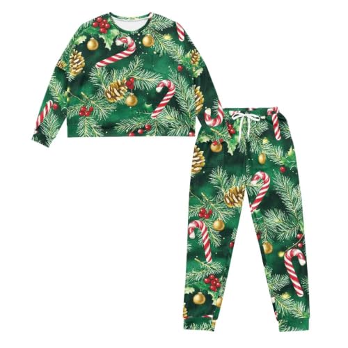 Image of Women's Pajamas Set Soft 2 Piece Loungewear Long Sleeve Pj Set Matching Sleepwear with Pockets for Women Plus Size