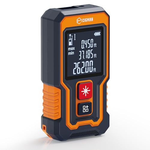 Laser Measuring Tool 262Ft, CIGMAN Pocket-Size Digital Laser Tape Measure,