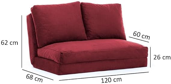 Pafu Taida Double Back 5 Stage Folding Bed Reclining Chair - Claret Red