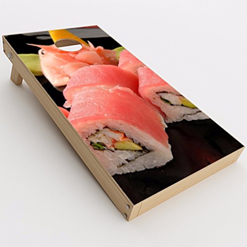 Skin Decal Vinyl Wrap for Cornhole Game Board Bag Toss (2xpcs.) / Japanese Sushi