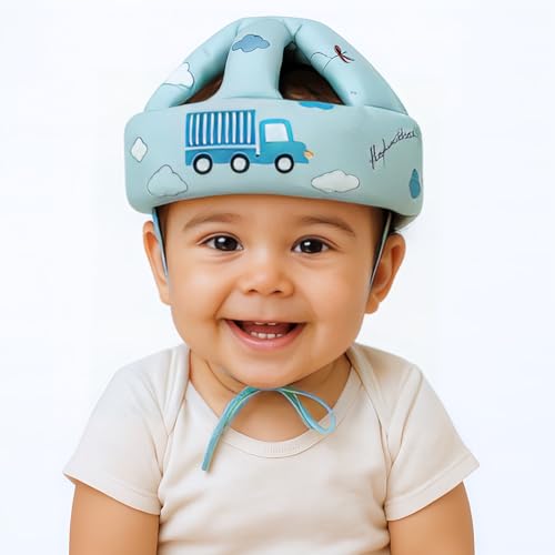 Image of Kiddough Head Protector for Baby Safety | 6 Months-3 Years, Baby Safety Helmet | Proper Air Ventilation for Kids and Toddlers | Secure, Fit & Comfort Lightweighted Helmet (Car Print) (Car Print)