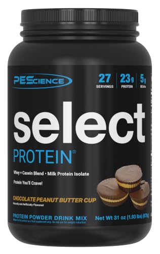 Image of PEScience Select Protein Powder, Whey and Casein Blend, Lean Protein Powder for Women and Men, Low Calorie, Low Carb, Keto Friendly, Gluten Free, Chocolate Peanut Butter Cup - 27 Servings