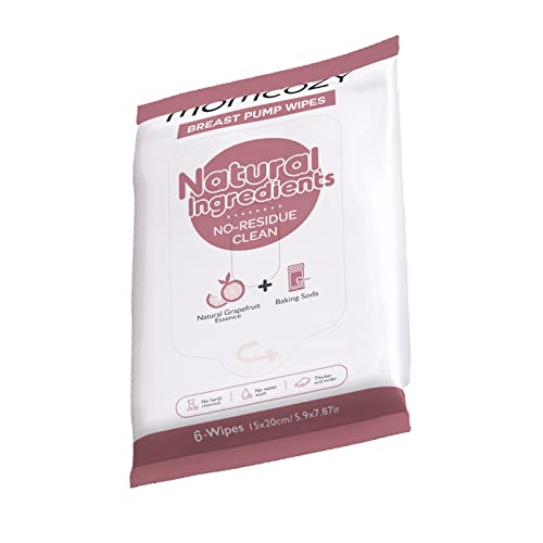 Image of Momcozy Natural Breast Pump Wipes for Pump Parts Cleaning On-the-go, Cream
