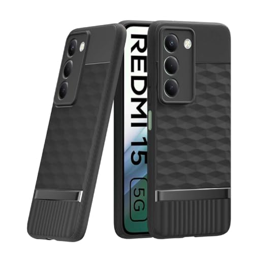 Image of Shockproof Case for Mi Redmi 15 5G | Full Camera Protection | TPU Flexible Back Cover for Mi Redmi 15 5G (Matte Black)