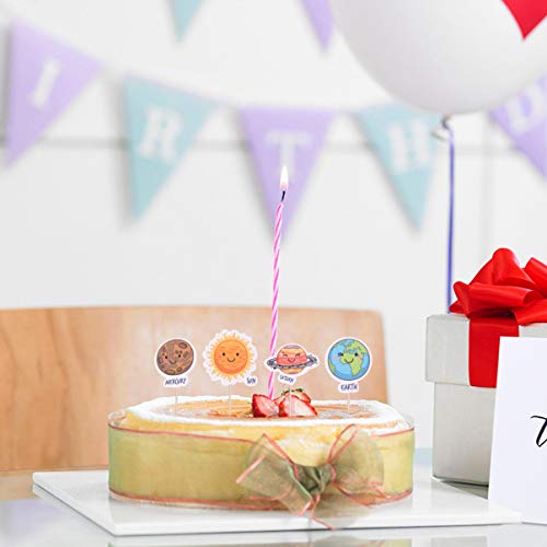 STOBOK 30Pcs Cupcake Space Space Cupcakes Solar de Decoração de Bolo Universo Planetas Cupcake Picks