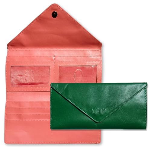 Big Skinny Full Leather RFID Blocking Slimvelope TriFold Clutch Wallet, Forest Green2