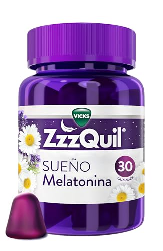 ZzzQuil Sueño Gummies de Melatonina 1mg con Valeriana, Complemento Alimenticio para dormir sabor Frutos del Bosque, 30 Gummies