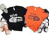 Halloween Couple Shirts She's My Trick He's My Treat Trick or Treat Matching Couple Shirt Funny Family Matching Tees Spooky Couple Outfit Haloween Gifts for Couple Multicolor