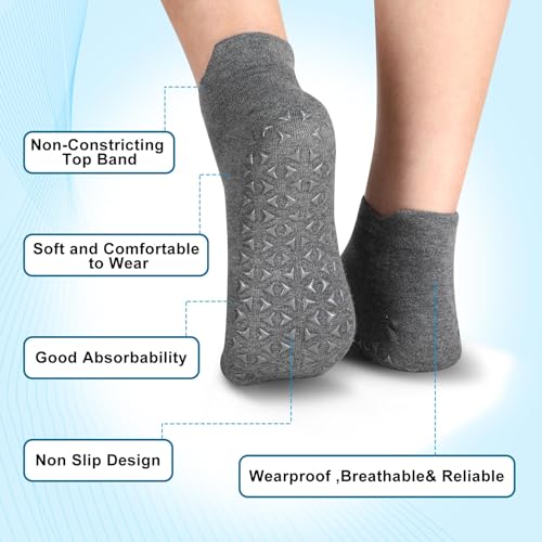 Image of Sureio 30 Pairs Non Slip Socks for Men Elderly Unisex Grip Pilates Yoga Hospital Cotton Socks Bulk for Women Adult