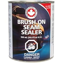 Dominion Sure Seal Brush-On Seam Sealer - Waterproof Sealant Caulk for Automotive & Fabric Repairs - High Temp Silicone, Bondo Body Filler, Seam Sealer, Black Silicone