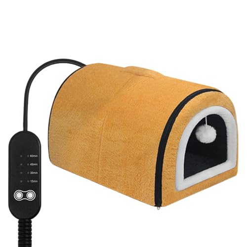 Generico Casetta riscaldata per gatti per interni, temperatura regolabile e tetto rimovibile, cuccia per cani, cuccia interna calda, nido semi-chiuso (B, 45 x 32 x 35 cm) (Colore #2(45x32x35cm))