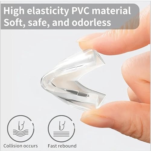 Image of Pack of 4 Silicone Corner Protectors, Baby Safety Table Corner Guards, Clear Transparent Soft Edge Protectors for Sharp Table Corners, Furniture Corner Guards, Child Proof Safety