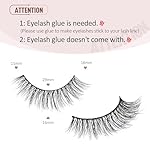 Onlyall Natural Lashes Wispy Lashes Natural Look False Eyelashes Natural Flared Eyelashes False Eye Lashes Soft Fluffy Lashes 7 Pairs D-K06, Black - Image 2