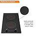 Kenyon Mediterranean 2-Burner Small Cooktop, Electric Cooktop for Energy-Efficient Cooking, Knob Control, Portrait Cooktop, 208-Volt, Black
