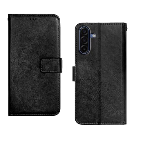 Image of amazon basics Samsung Galaxy A17 5G Flip Cover | Card Pockets Wallet & Stand | Flip Cover for Samsung Galaxy A17 5G (Black)