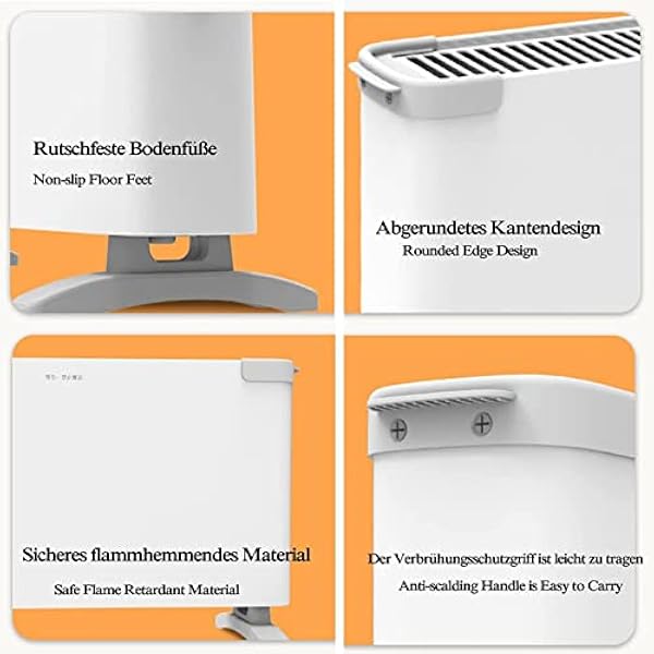 Riscaldatore elettrico con termostato, termoconvettore di riscaldamento da 2000 Watt Riscaldatore elettrico con protezione contro il surriscaldamento, riscaldatore elettrico mobile, convettore rapido