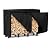 Benass Outdoor Firewood Rack with Cover 4FT,Heavy Duty Fire Log Stacker Stand for Wood Storage with 600D Oxford Waterproof Cover,Indoor/Outdoor Firewood Holder for Fireplace, Patio,Black