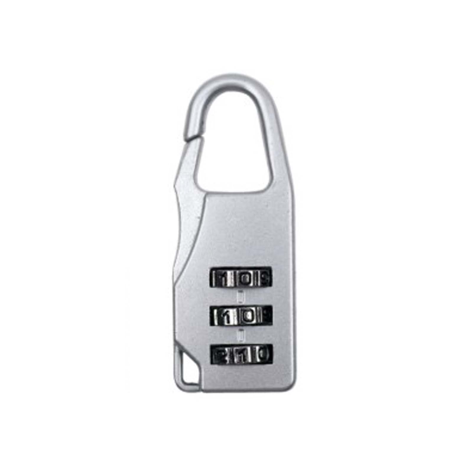 Lansonee Silver 1 Pc 3 Digit Combination Luggage Lock - Tsa Approved Suitcase Lock, Small Padlock For Travel Baggage, Gym Locker, Laptop Bag