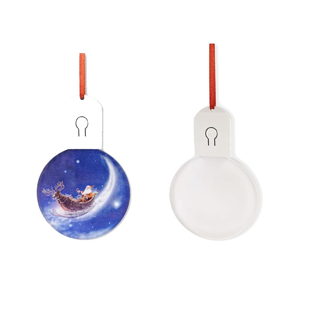 Adornos de Navidad personalizados, adorno acrílico con luz LED personalizada, decoración para árbol de Navidad