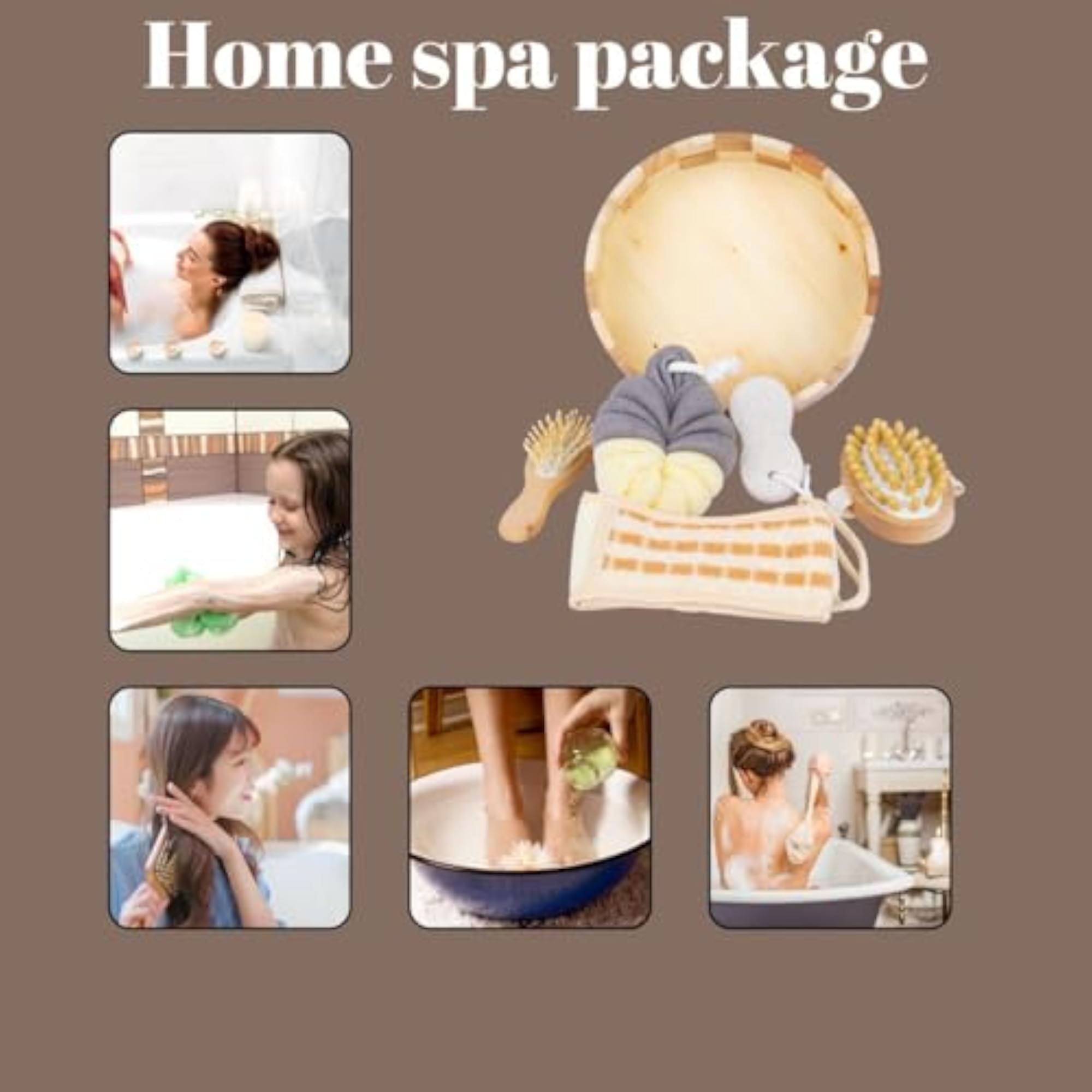 6 In 1 Shower Exfoliating Bath Body Brush Scrubber Set