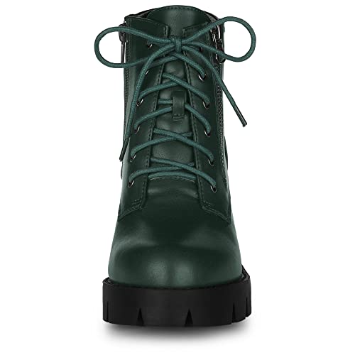 Bottines pour femme vert foncé 41 EU Allegra K avec fermeture éclair pratique - 2