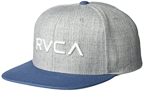 RVCA mens Adjustable Snapback Straight Brim Hat, Rvca Snapback Hat/Grey Blue, One Size US
