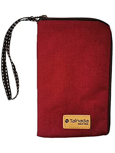 Image of Taianda Women Phone Wristlet Wallet Pouch, Zippered Dual Slots (Wine Red)