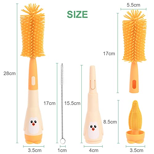 Vicloon Baby Bottle Brush, 2 in 1 Bottle and Teat Cleaning Brush - Image 2