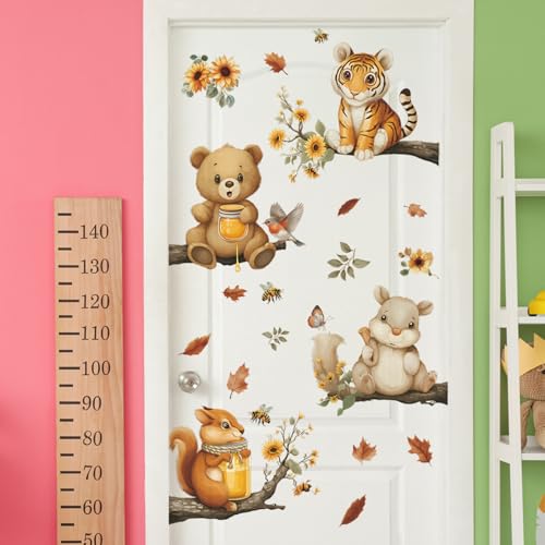 Vinilos decorativos de animales de bosque Acuarela para pared miniatura 3