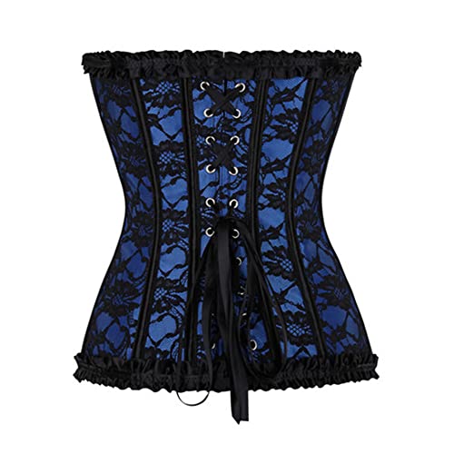 Zhaima Corsets For Women Boned Floral Lace Up Overbust Corset Bustier Bodyshaper Lingerie Top #TOP3
