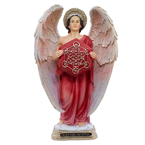 12" Archangel Metatron Indoor Statue | Religious Home Decoration | Metatron Holding The Sacred Geometrical Cube | Great Religious Gift For Housewarming And Graduation #TOP5