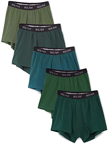 Bolter Men’s 5-Pack Cotton Stretch Boxers Shorts (Large, Greens) #TOP9