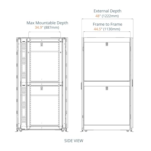 Image of Tecmojo 42U Server Rack Cabinet - Fully Assembled 24inch Width 48inch Depth IT Network Equipment Cabinet Rack Enclosure with Casters - 3000lbs Weight Capacity(06White)