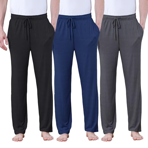DITOK Men's Lightweight Pajama Pants with Drawstring & Pockets