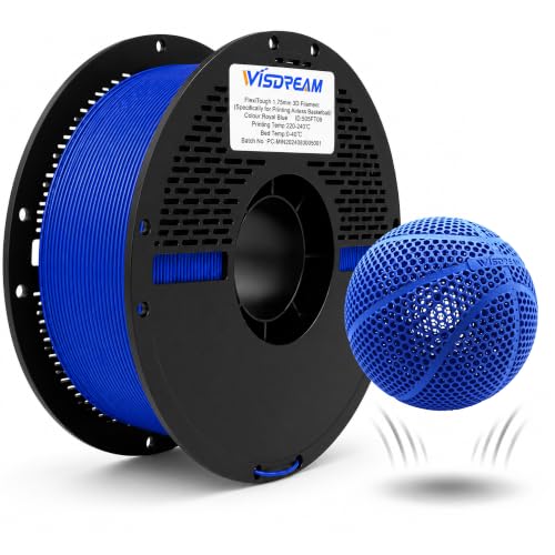 WISDREAM FlexiTough Flexible Filament, Developed Specifically for 3D Printed Airless Basketball Balls, 1.8mm, 1kg, Compa