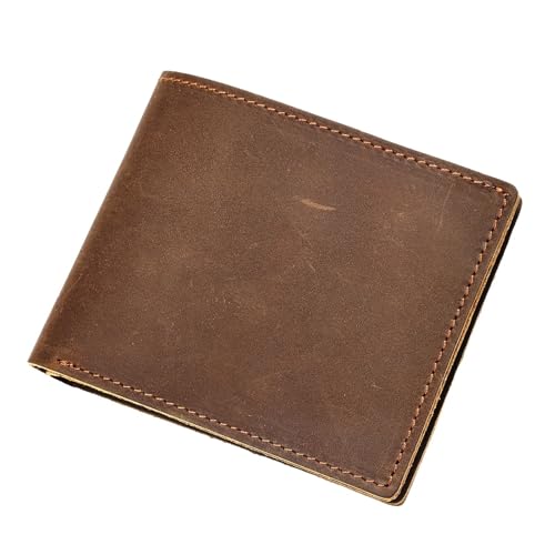 Men's Wallet Convenient Men's Simple And Luxurious Leather Wallet for Party，Travel(Brown)