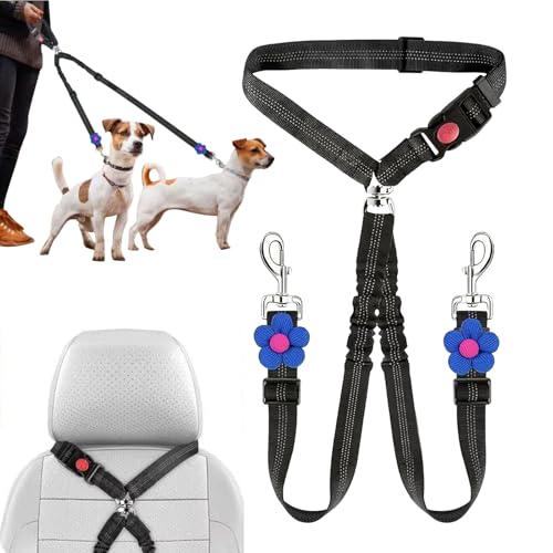 Cinturón de seguridad para perros | 100 cm arnés para mascotas extensible | correa para coche para perros pequeños y medianos | para razas de perros pequeñas y medianas desplazamientos, viajes