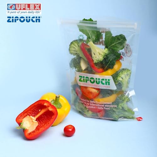 Image of Zip Lock Bag for Food Storage - Assorted Pack of 40(20 Small+10 Medium Zipper+10 Large Freezer)| Leak-Proof Food Grade Zip Lock Covers| Reusable Ziplock Bags for Fridge, Travel, Pickles & Vegetables