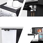 QJRGUY Espresso Machine Capacity Powerful Pressure Brewer Coffee Maker with Milk Frother Wand for Cappuccino Latte and Mocha(15 Cup), Black - Image 6