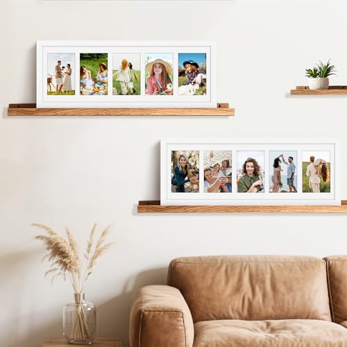 Picrit 8x24 White Collage Picture Frame 3 Pack, Fits Five 4x6 Photos or One 8x24 Picture, Gallery Frame Set - Poster Frames for Horizontal or Vertical Display