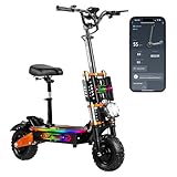 Electric Offroad Scooter - 55 MPH Fastest Dual Motor Adult Scooter, 6000W Peak, 75-Mile Long Range, 11' Off-Road Tires, 60V 43Ah Battery, UL2272 Certified