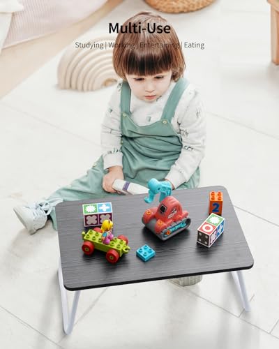 Image of FISYOD Foldable Lap Desk, Laptop Bed Desk, Portable Bed Table, Laptop Stand for Bed & Couch, Lightweight & Mini - Black