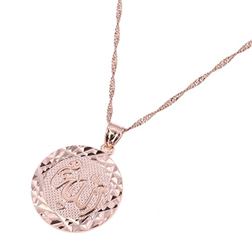 Colgante de platino de 24 K, islámico, Alá, para cadena, collar religioso, joyería musulmana
