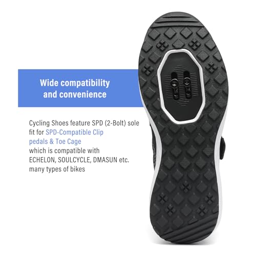 Image of Kyedoo Men's Indoor Cycling Shoes Compatible with SPD Cleats, Comfortable Walkable Bike Shoes, Cleats Included
