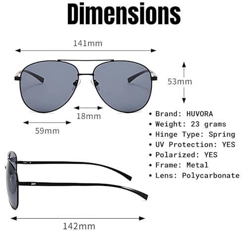 Image of Aviator Polarized Sunglasses for Men Stylish Driving Riding - Anti Glare Lightweight UV Protected Branded Goggles Aviation Retro Pilot Sleek Sun Glasses - Metal Frame with Spring Hinges