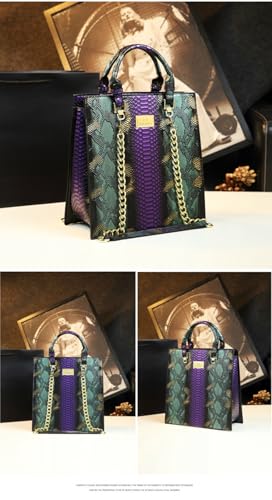 Serpentine Leather Women's Bag Top Handle Satchel Handbags Vertical style Chain Bag Tassel Purses Shoulder Bags2