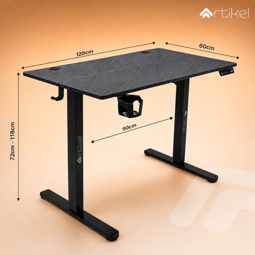 Image of ARTIKEL Artidesk Eco-Neo Height Adjustable Table for Office Work 120x60cm | Electric Standing Desk | Ergonomic Sit Stand Workstation | USB-A & Type-C Charging | 3 Memory Presets | 80kg Load Capacity
