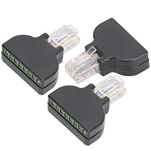 Conector Macho RJ45 con Adaptador de Terminal de Tornillo de 8 Pines Paquete de 3 3